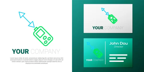 Ligne Icône de mesure de distance laser isolé sur fond blanc. Équipement de mesure de distance laser. Concept de contour coloré. Vecteur — Image vectorielle