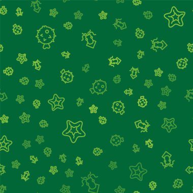 Balık kirpisi, denizyıldızı ve ahtapot hatlarını kusursuz bir şekilde ayarlayın. Vektör