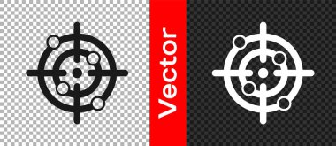 Siyah Hedef spor simgesi şeffaf arkaplanda izole edildi. Atış mesafesi ya da atış mesafesi için sayıları olan temiz bir hedef. Vektör