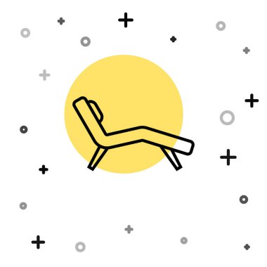 Siyah renkli Armchair simgesi beyaz arkaplanda izole edildi. Rastgele dinamik şekiller. Vektör