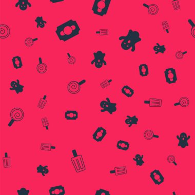 Dondurmayı, sirk biletini, lolipopu ve Ghost 'u kusursuz bir şekilde ayarla. Vektör