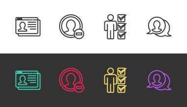 Satır Başlat, Hesap Ekranı Oluştur, Takım Elbiseli Adam Kullanıcı ve Siyah-Beyaz 'da Konuşma Balonu Sohbeti. Vektör