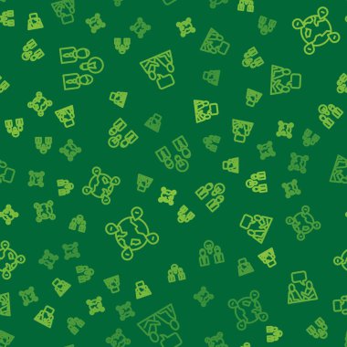 Hattı kurun. Ampullü insanlar, dünyanın konumu ve iki oturan adam kusursuz bir şekilde konuşuyorlar. Vektör