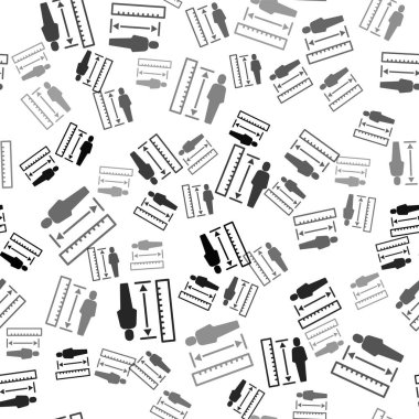 Siyah Ölçen boy simgesi beyaz arkaplanda izole edilmiş kusursuz desen. Vektör