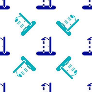 Mavi Sahil duş ikonu beyaz arka planda izole edilmiş kusursuz desen. Vektör