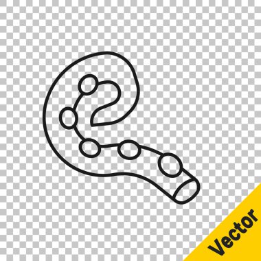 Dokunaç simgesinin siyah çizgi Octopus 'u şeffaf arkaplanda izole edildi. Vektör