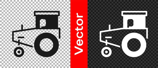 Icono del tractor negro aislado sobre fondo transparente. Vector — Vector de stock