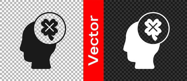 Fekete Kaszinó játékgép lóhere szimbólum ikon elszigetelt átlátszó háttérrel. Szerencsejáték. Vektor — Stock Vector