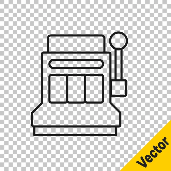 Black Line Spielautomat-Symbol isoliert auf transparentem Hintergrund. Vektor — Stockvektor
