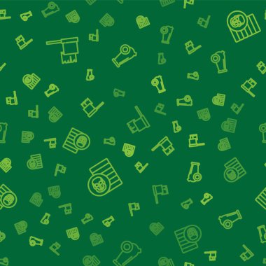 Korsan bayrağı, bozuk para ve top hatlarını kusursuz bir şekilde ayarlayın. Vektör