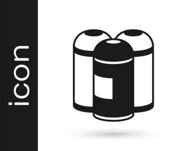 Beyaz arka planda siyah boya spreyi ikonu izole edildi. Vektör