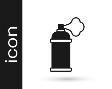 Beyaz arka planda siyah boya spreyi ikonu izole edildi. Vektör
