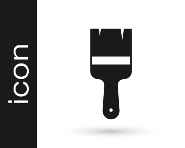 Beyaz arkaplanda siyah boya fırçası simgesi izole edildi. Vektör