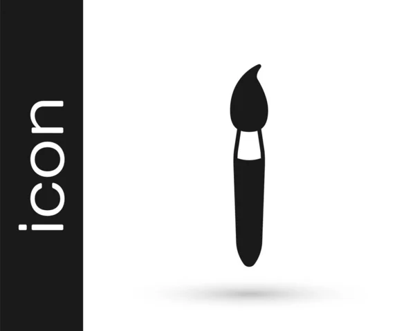 Black Paint brush icon isolated on white background. Vector — Stock Vector