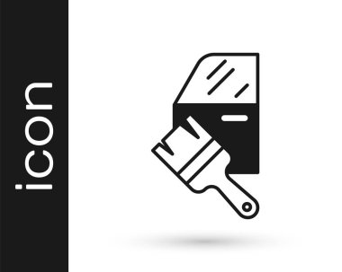 Siyah araba boyama simgesi beyaz arka planda izole edildi. Araba tamir işlemi. Vektör