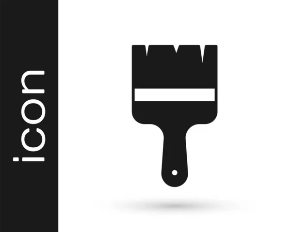 Icono de pincel negro aislado sobre fondo blanco. Vector — Vector de stock