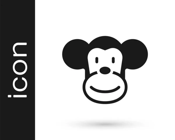 Black Monkey icon isolated on white background. Animal symbol. Vector — Stock Vector