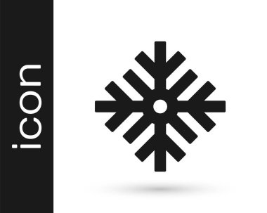 Siyah Kar Tanesi simgesi beyaz arkaplanda izole edildi. Mutlu Noeller ve mutlu yıllar. Vektör