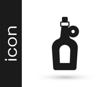 Beyaz arka planda siyah akçaağaç şurubu ikonu izole edilmiş. Vektör