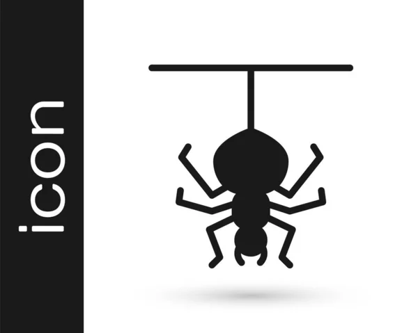 Icône araignée noire isolée sur fond blanc. Bonne fête d'Halloween. Vecteur — Image vectorielle