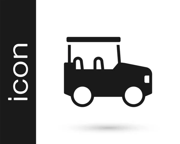 Schwarzes Safari-Autosymbol isoliert auf weißem Hintergrund. Vektor — Stockvektor