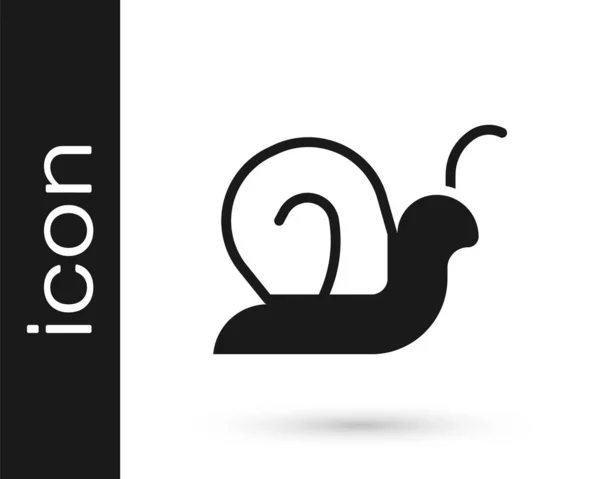 Icona della lumaca nera isolata su sfondo bianco. Vettore — Vettoriale Stock