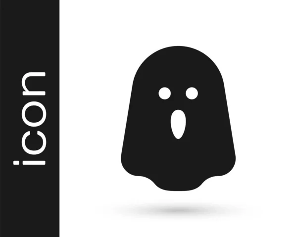 Black Ghost icon isolated on white background. Happy Halloween party. Vector — Stock Vector