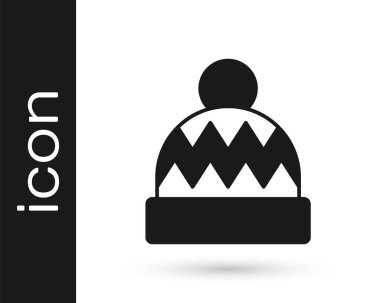 Siyah Fasulye şapka simgesi beyaz arkaplanda izole edildi. Vektör