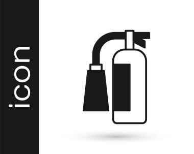 Siyah Ateş söndürme ikonu beyaz arka planda izole edildi. Vektör