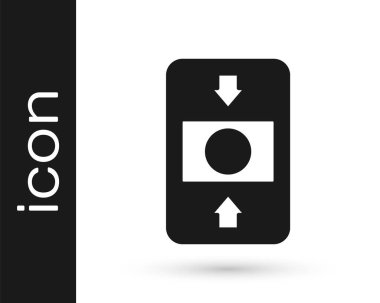 Beyaz arkaplanda siyah yangın alarmı simgesi izole edildi. Yangın güvenlik kutusunu çek. Vektör