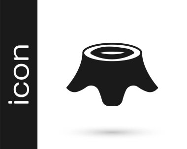 Siyah ağaç gövdesi simgesi beyaz arkaplanda izole edildi. Vektör