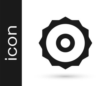 Beyaz arka planda siyah testere bıçak ikonu izole edildi. Testere tekerleği. Vektör