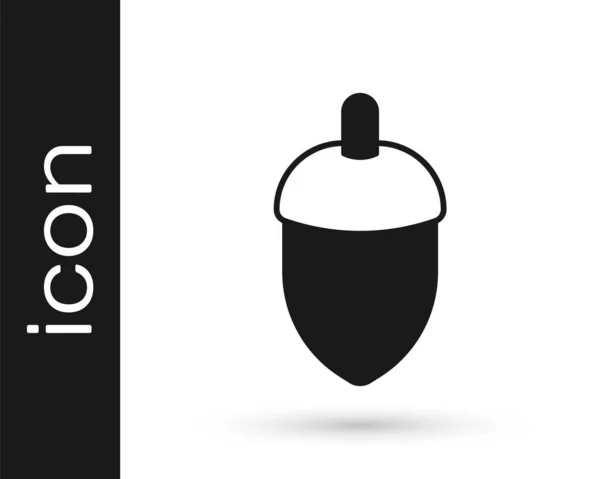 Μαύρο εικονίδιο Acorn απομονώνονται σε λευκό φόντο. Διάνυσμα — Διανυσματικό Αρχείο