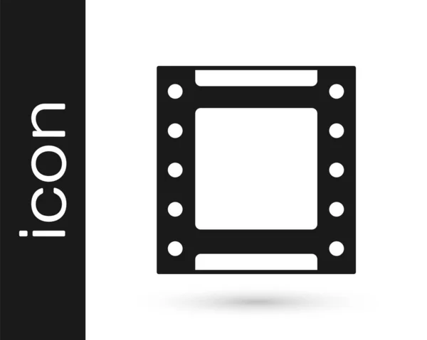 Icono de vídeo Black Play aislado sobre fondo blanco. Señal de tira de película. Vector — Vector de stock