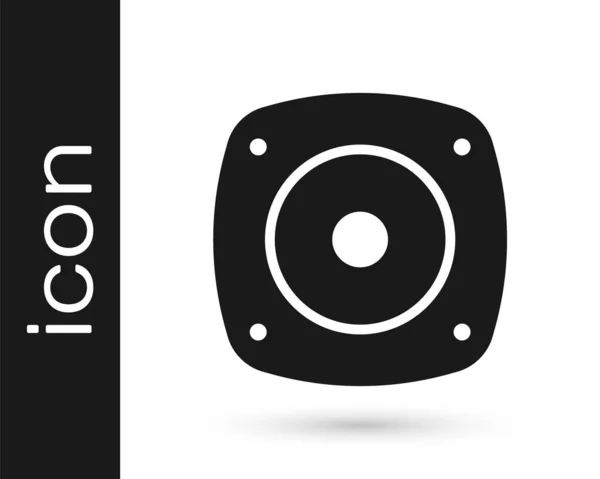 Black Stereo speaker icon isolated on white background. Sound system speakers. Music icon. Musical column speaker bass equipment. Vector — Stock Vector