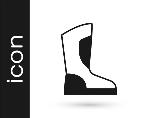 Black Fire boots icon isolated on white background. Vector — Stock Vector
