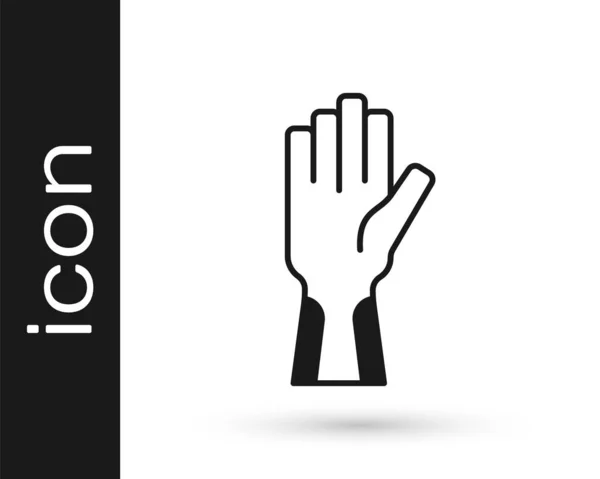 Zwart Beschermende handschoenen icoon geïsoleerd op witte achtergrond. Vector — Stockvector