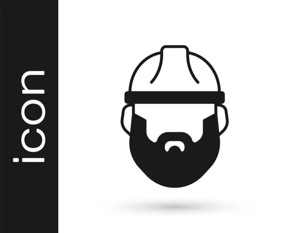 Black Bearded houthakker pictogram geïsoleerd op witte achtergrond. Vector — Stockvector