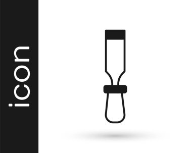 Beyaz arkaplanda izole edilmiş odun simgesi için siyah keski aracı. Vektör