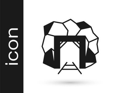 Siyah Mayın giriş simgesi beyaz arka planda izole edildi. Vektör