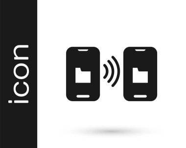 Siyah Bulut teknoloji veri transferi ve depolama simgesi beyaz arka planda izole edildi. Vektör