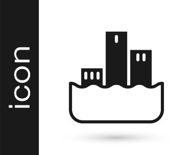 Beyaz arka planda izole edilmiş siyah spor ödüllü podyum ikonu. Vektör