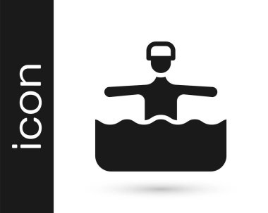 Siyah Su jimnastik ikonu beyaz arka planda izole edilmiş. Vektör