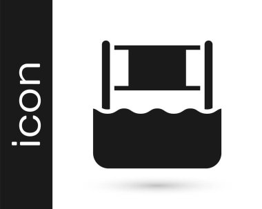 Siyah Su voleybol ağı ikonu beyaz arka planda izole edildi. Vektör