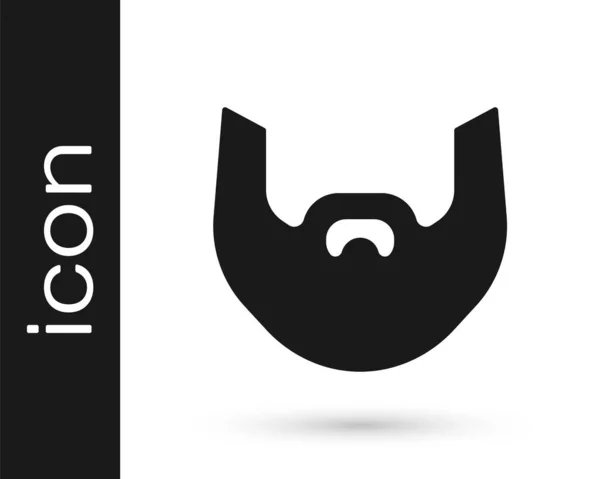 Icono de bigote negro y barba aislado sobre fondo blanco. Símbolo de barbería. Estilo de pelo facial. Vector — Archivo Imágenes Vectoriales