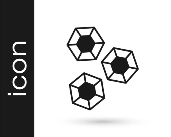 Ikone aus schwarzem Edelstein isoliert auf weißem Hintergrund. Schmuck-Symbol. Diamant. Vektor — Stockvektor