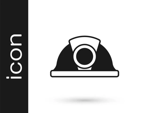 Black Miner Helm Symbol isoliert auf weißem Hintergrund. Vektor — Stockvektor