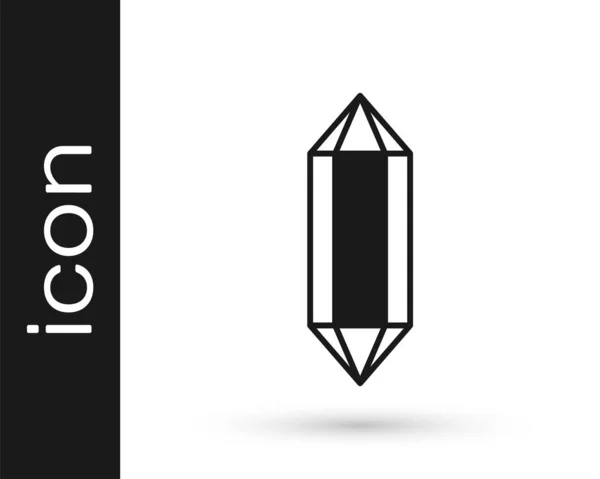 Icono de piedra de gema negra aislado sobre fondo blanco. Símbolo joyería. Diamante. Vector — Vector de stock