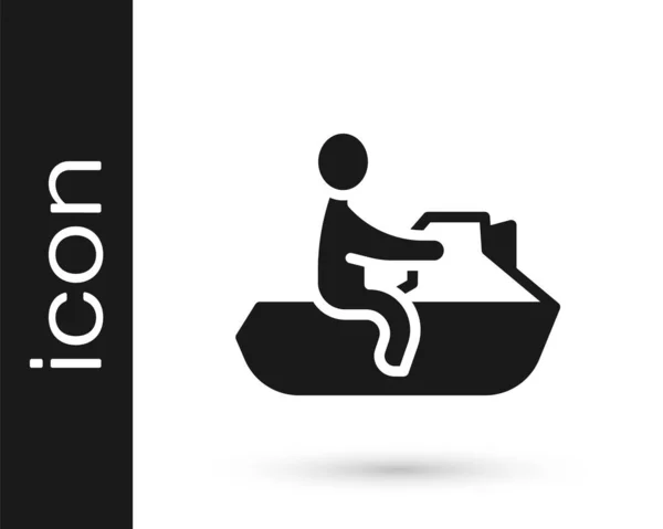 Black Jet ski icon isolated on white background. Water scooter. Extreme sport. Vector — Stock Vector