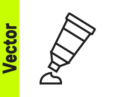 Beyaz arka planda izole edilmiş siyah renkli palet simgesi. Vektör